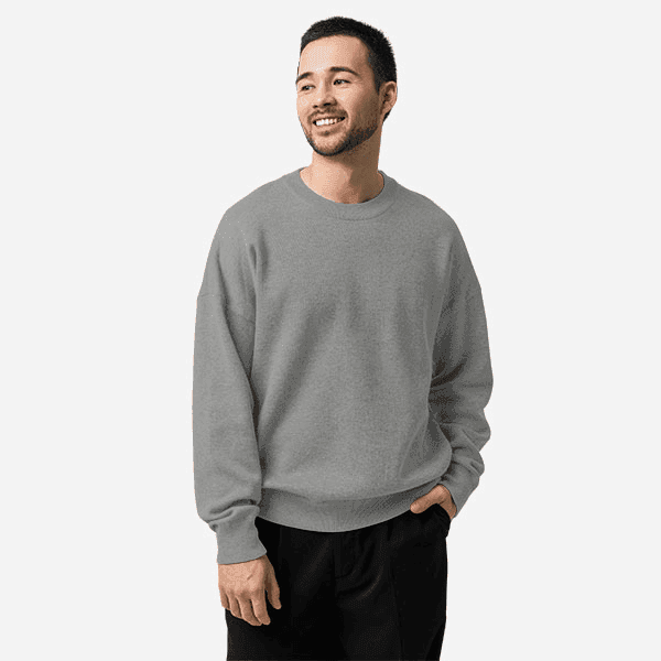 Unisex Relaxed Fit Knitted Crew Neck Sweater