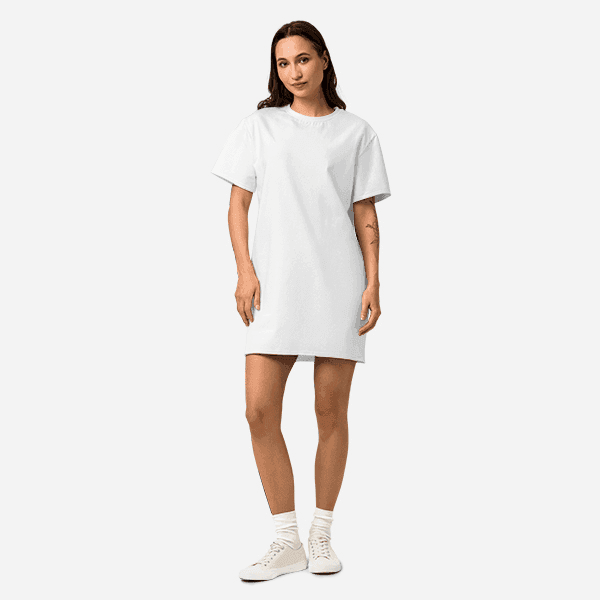 All-Over Print Cotton T-Shirt Dress