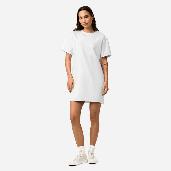 All-Over Print Cotton T-Shirt Dress