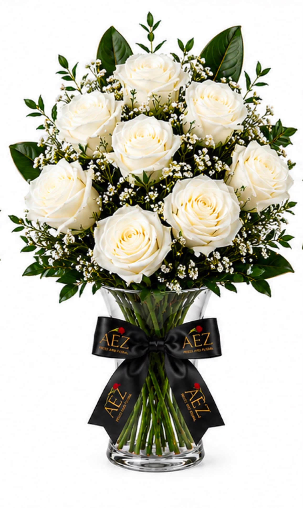 Classic Dozen White Roses